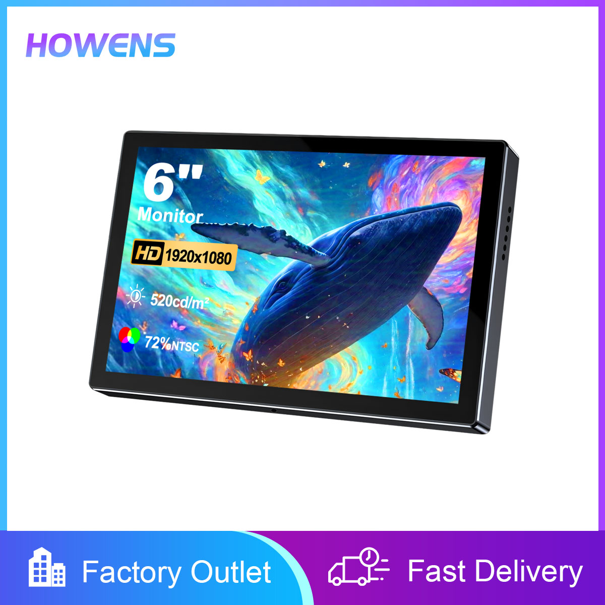 Gaming Console And Monitor - 6-calowy przenośny monitor HD 1080P IPS
