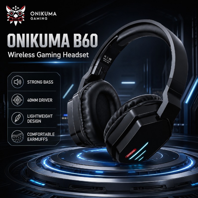 Gaming Console Apple - ONIKUMA B60 Bezprzewodowy Zestaw Słuchawkowy Gamingowy