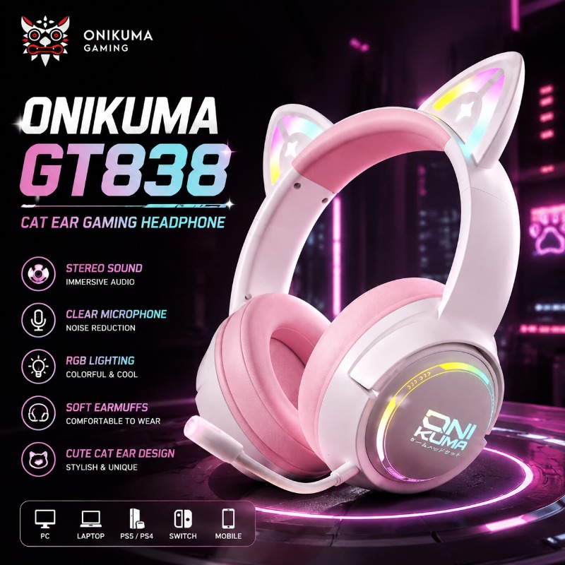 Słuchawki gamingowe ONIKUMA GT – Gaming Console Apple recenzja i cena