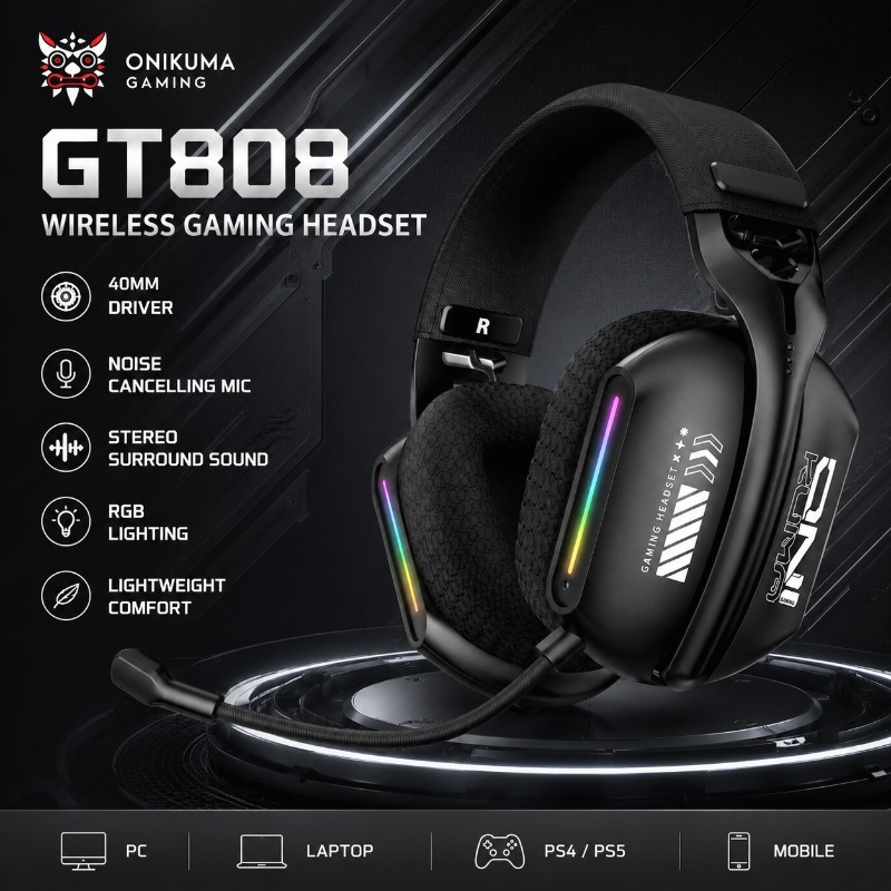 ONIKUMA GT808 Bezprzewodowy ze – Gaming Console Apple recenzja i cena